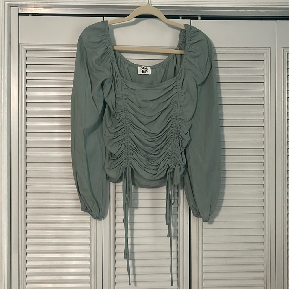 Green long sleeve top